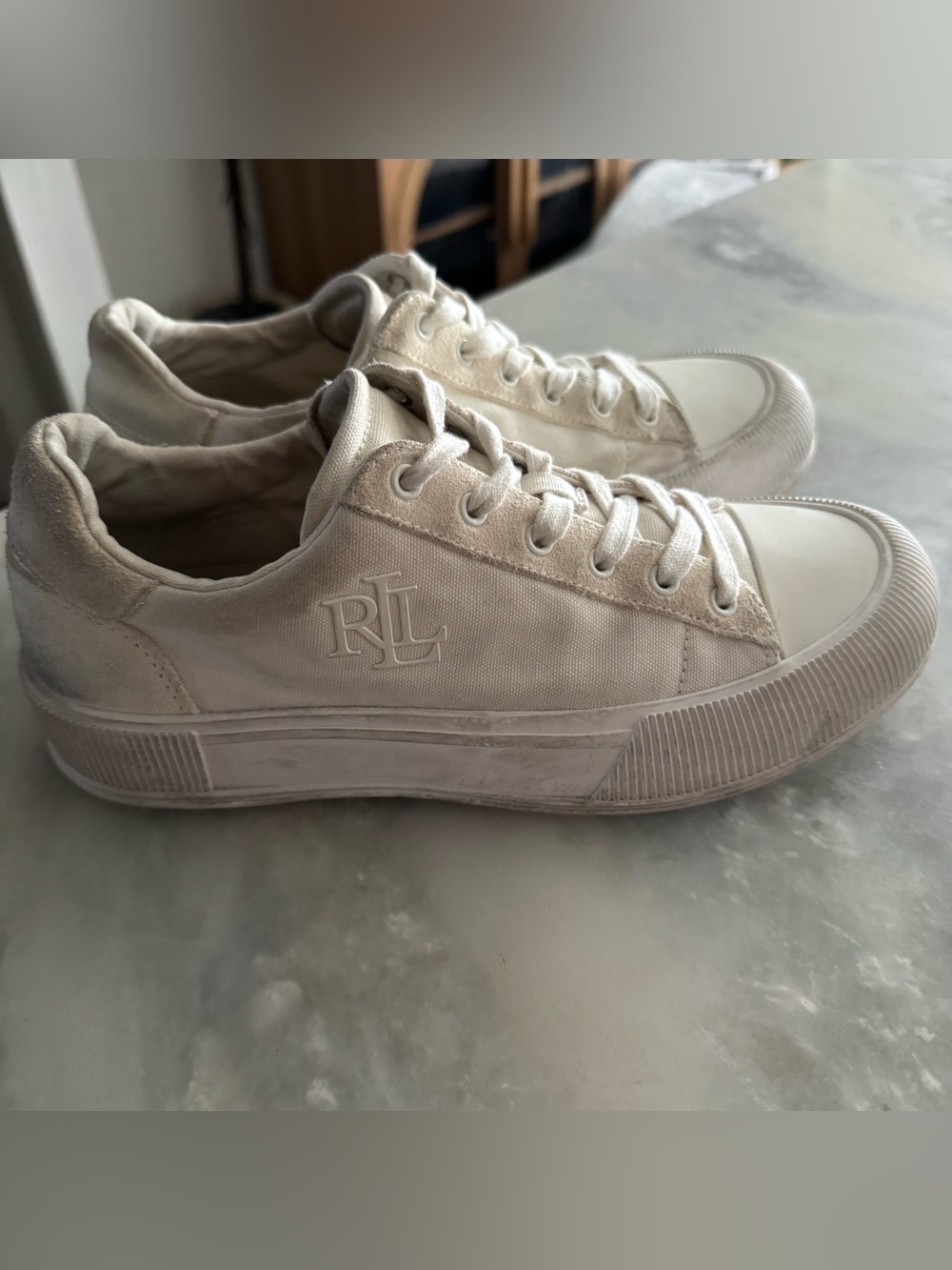 LRL Ralph Lauren Daisie Canvas & Suede Sneaker